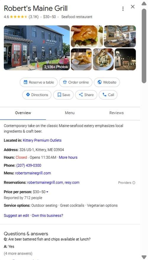 Optimized Google Business Profile showing complete business information, photos, reviews, and operating hours for effective local SEO strategy